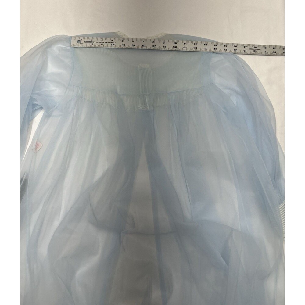 VTG 60's Sears 2 Pc Blue Maxi Peignoir Set Women's Size 36 Medium Nylon Modest - Picture 10 of 12